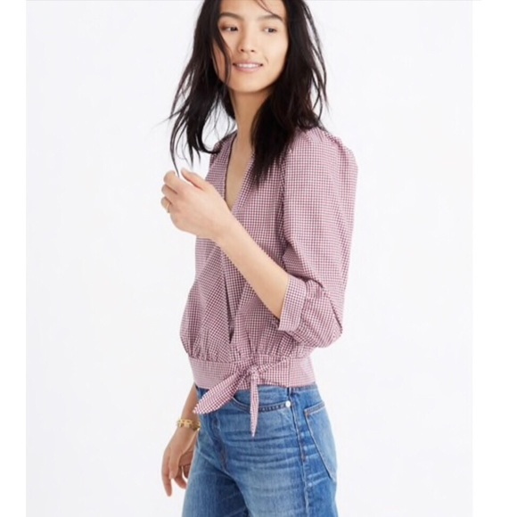 Madewell Tops - MADEWELL PLAID WRAP TOP